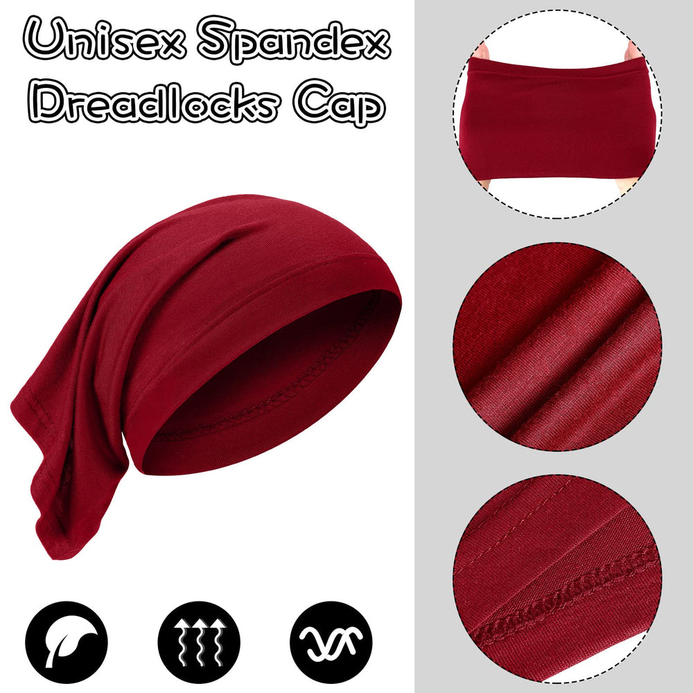 SATINIOR cap stretched over long locs demonstrating secure containment and protection