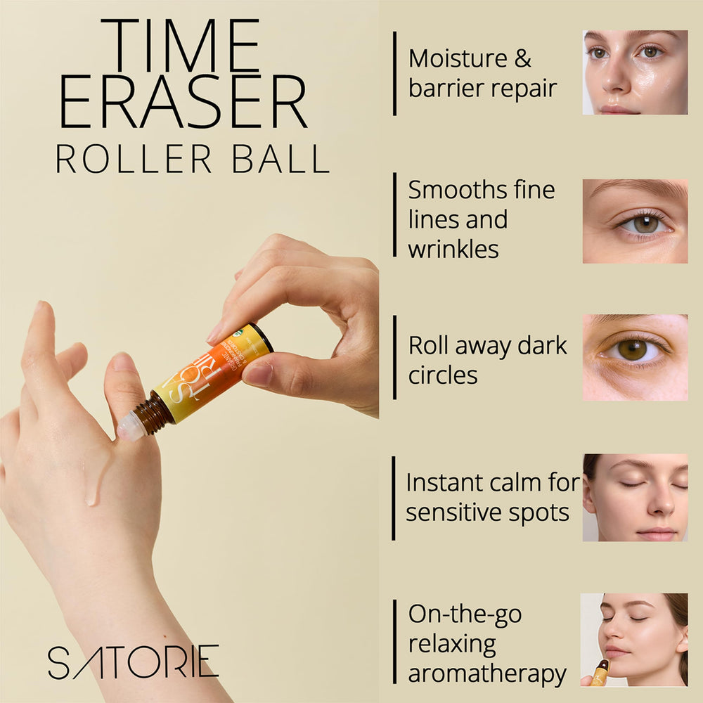 Satorie roll-on under-eye demo reducing puffiness with controlled dosing