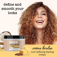 SAUCE BEAUTY applying custard to damp hair for detangling and definition