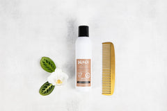 SAUCE BEAUTY blonde hair after spray with natural-looking finish