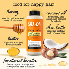 SAUCE BEAUTY label view showing key ingredients and clean formula benefit