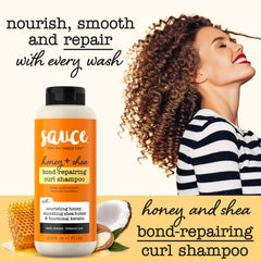 SAUCE BEAUTY close-up of shampoo texture highlighting moisturizing feel