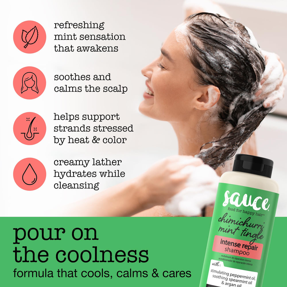 SAUCE BEAUTY creamy mint lather closeup for hydrating cleansing benefit