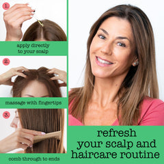 SAUCE BEAUTY applying oil through mid-lengths to tame frizz and smooth hair