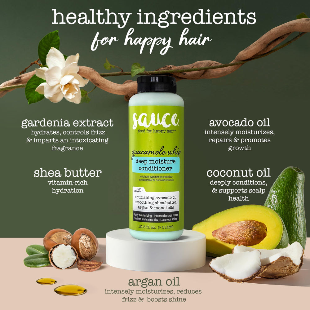 SAUCE in-shower application showing easy spread and faster detangling benefit