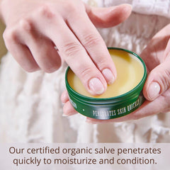 Savannah Bee Company open tin revealing creamy beeswax texture for deep moisturization
