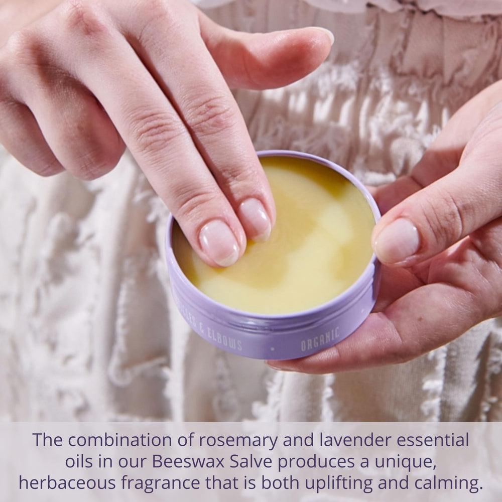 Savannah Bee Company applying salve onto hands demonstrating deep moisturization and protection