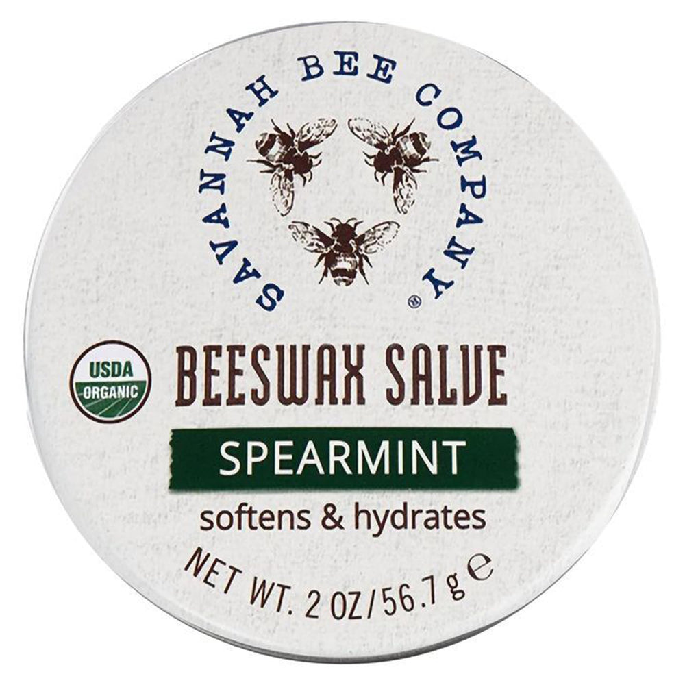 Savannah Bee Company tin front showing label and compact design for easy carry