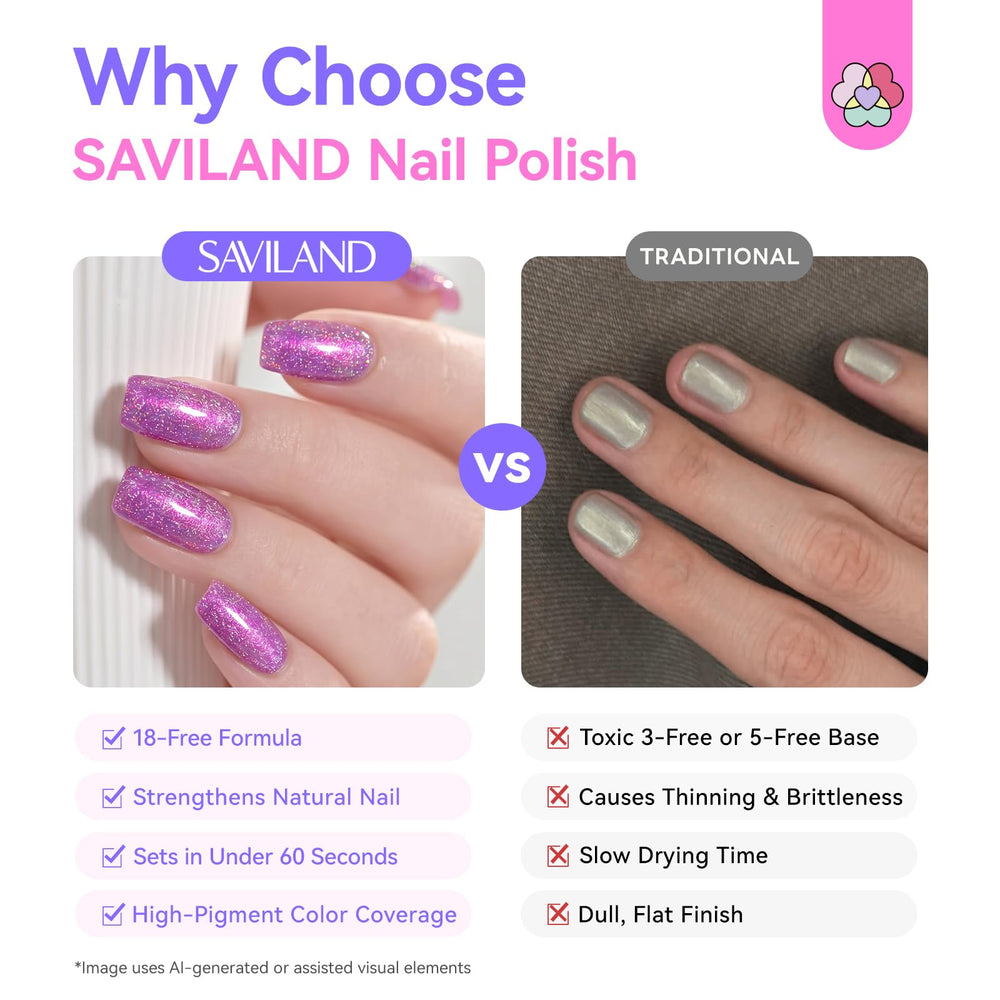 saviland label and ingredients panel highlighting 18-free and nourishing formula