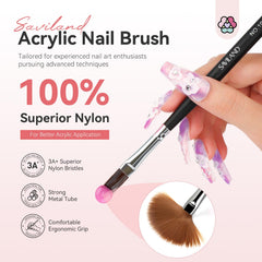 SAVILAND bristle close-up showing kolinsky-style tips for smooth acrylic pickup