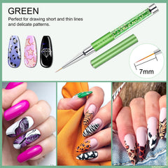 close-up of Saviland brush tip showing fine nylon bristles for precise nail art control