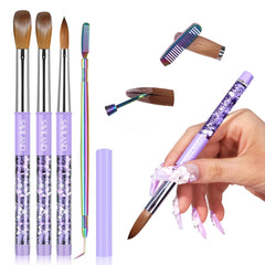SAVILAND brushes front packaging showing three purple-handled brushes and comb for kit readiness