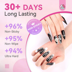 SAVILAND nails with chrome finish illustrating mirror-like shine and immediate glam effect