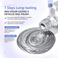 SAVILAND brush stroke of chrome silver demonstrating smooth coverage and mirror shine