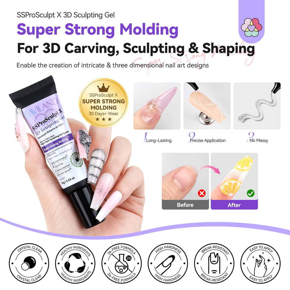SAVILAND close-up gel texture demonstrating thick, shape-holding consistency
