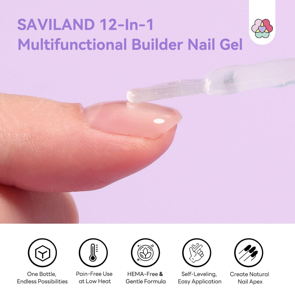 SAVILAND gel texture close-up demonstrating smooth self-leveling for neat application