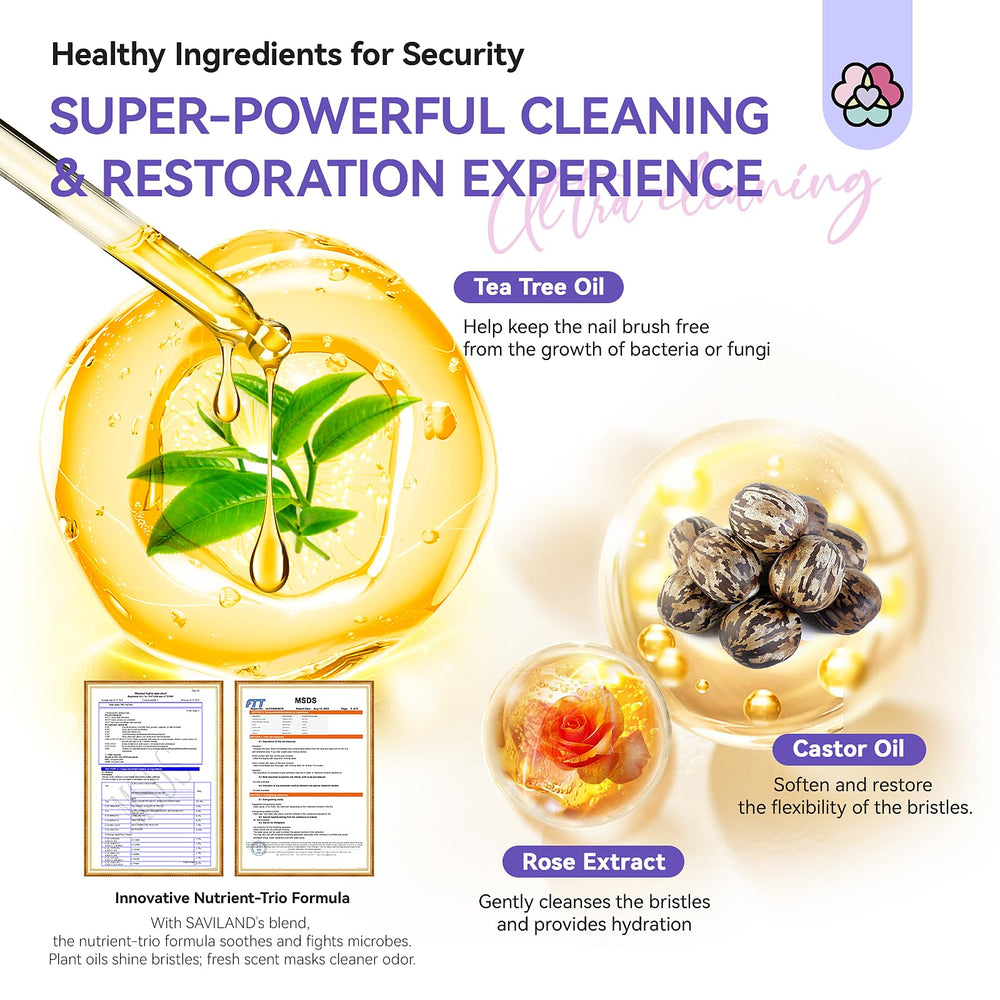 SAVILAND liquid texture close-up showing plant-based formula clarity and conditioning properties