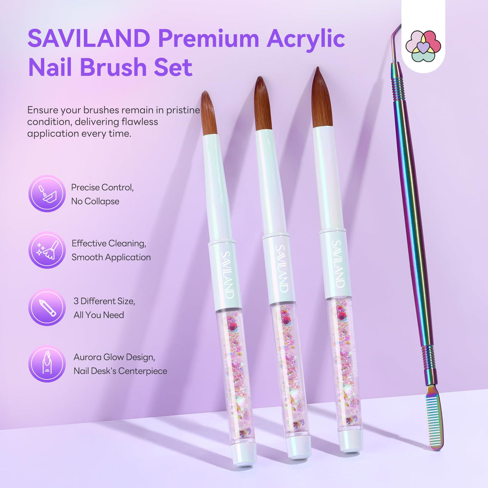 SAVILAND close-up of 5A+ Kolinsky bristle tips for precision application