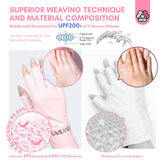 SAVILAND fingerless detail with exposed fingertips for precise nail work