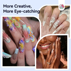 SAVILAND finished acrylic nails lifestyle showing long-lasting non-yellowing shine