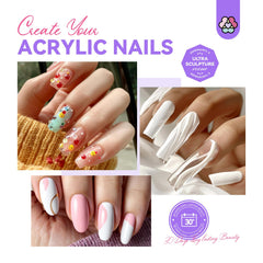 SAVILAND finished acrylic extensions lifestyle shot highlighting durable glossy results