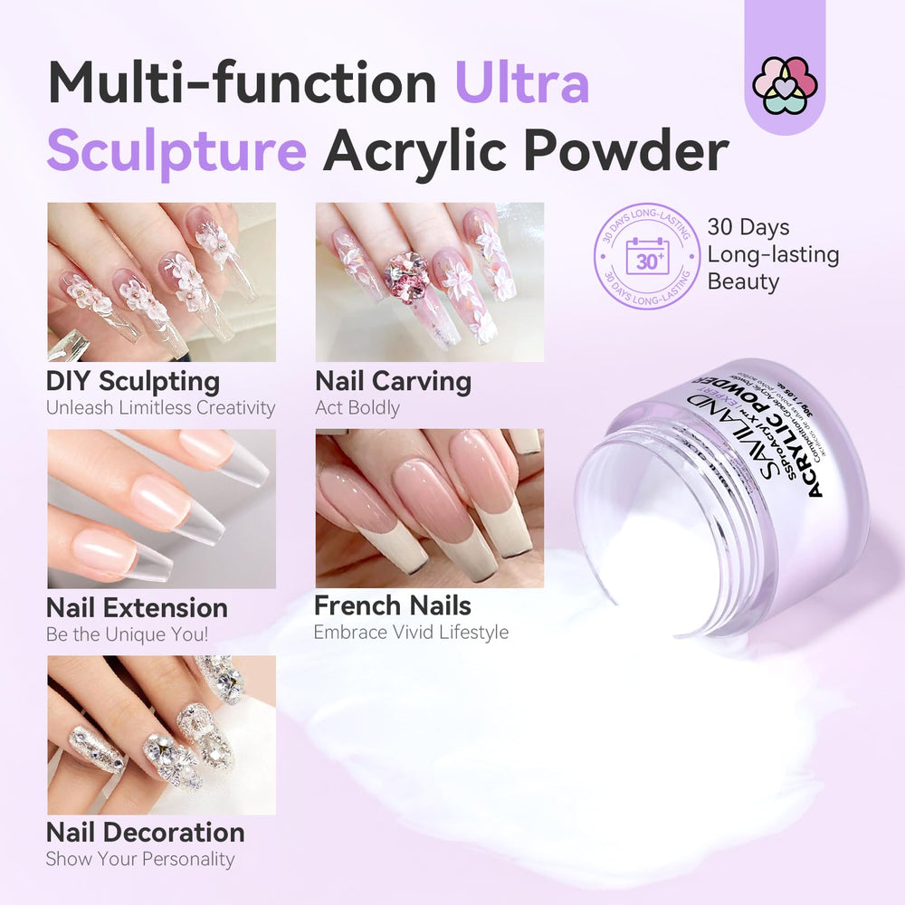 SAVILAND finished French manicure using clear powder showing glass-like clarity benefit