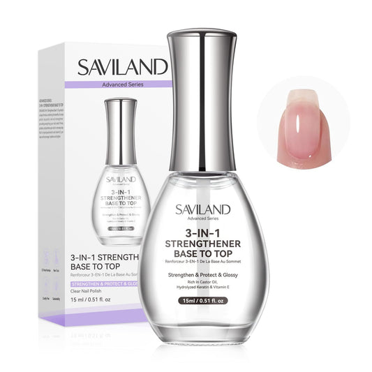 SAVILAND front bottle showing clear polish and fast finish
