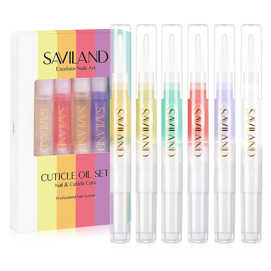 SAVILAND front packaging displaying six pen bottles and benefits