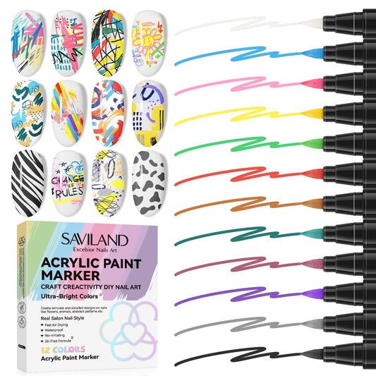 SAVILAND front packaging showing all 12 colorful pens and kit contents