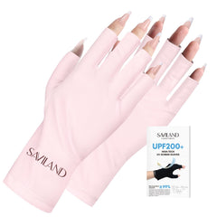 SAVILAND front view glove light pink showing full coverage and protection
