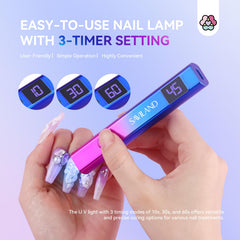 SAVILAND handheld lamp curing gel polish on fingernails for fast, even results
