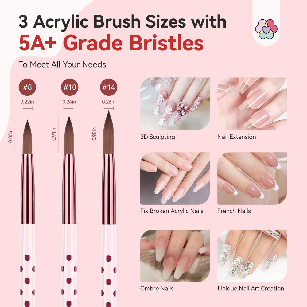 SAVILAND handle polka dot design and ferrule detail for ergonomic grip and style