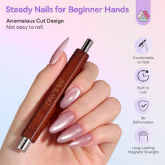 SAVILAND magnet in use creating cat-eye gel polish for professional finish