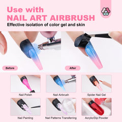 SAVILAND protectors in use on fingers protecting cuticles during nail painting for tidy results