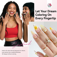 SAVILAND finished 3D manicure lifestyle shot highlighting salon-quality results