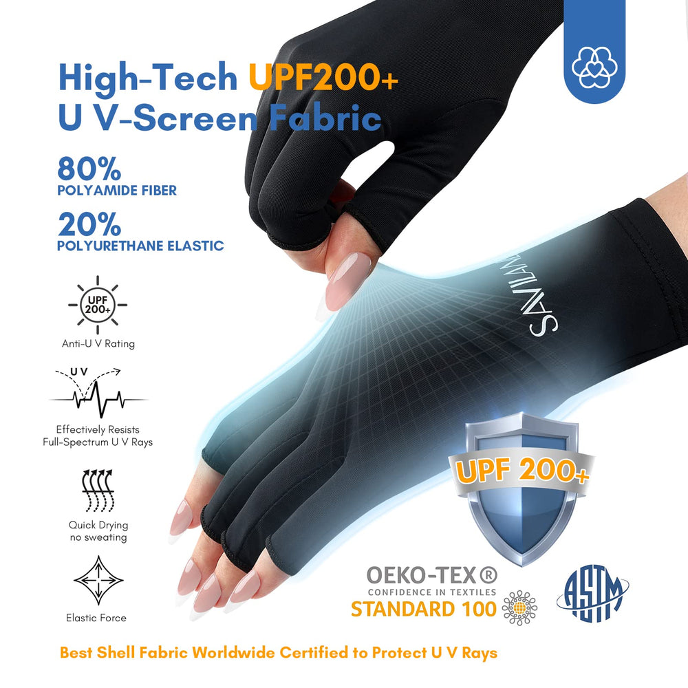 SAVILAND gloves worn while driving outdoors for hand sun protection