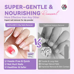 SAVILAND nail file next to cleansing pads for efficient cleanup and prep
