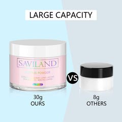 SAVILAND pink acrylic powder 3D carving detail highlighting sculpting precision benefit