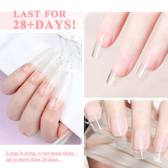 SAVILAND poly gel applied on nail form ready to shape and cure, aids precision