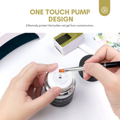 SAVILAND air-cushion pump top closeup for mess-free dispensing