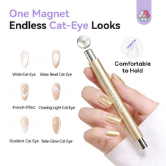 SAVILAND magnet next to fingernail showing portable size benefit