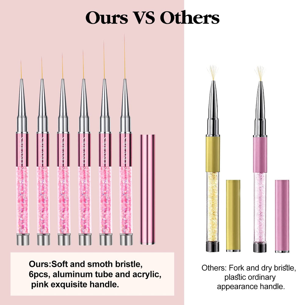 SAVILAND brushes laid out by size for quick selection and control