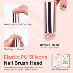 SAVILAND brush held in hand to show size and ergonomic handle for better control