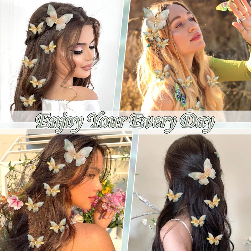 SAWINDA butterfly clips styled at a party outfit adding fairy styling