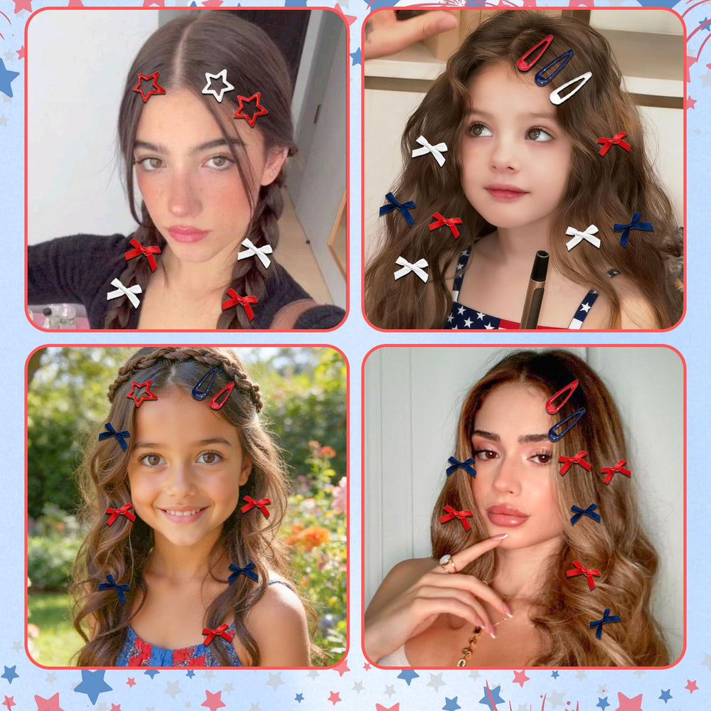 SAWINDA clips worn with patriotic outfit showing festive accessory coordination