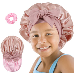 SAYMRE bonnet front view showing playful print and protective fit