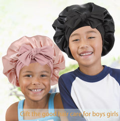 SAYMRE reversible bonnet open to show printed outer and solid inner for styling choices