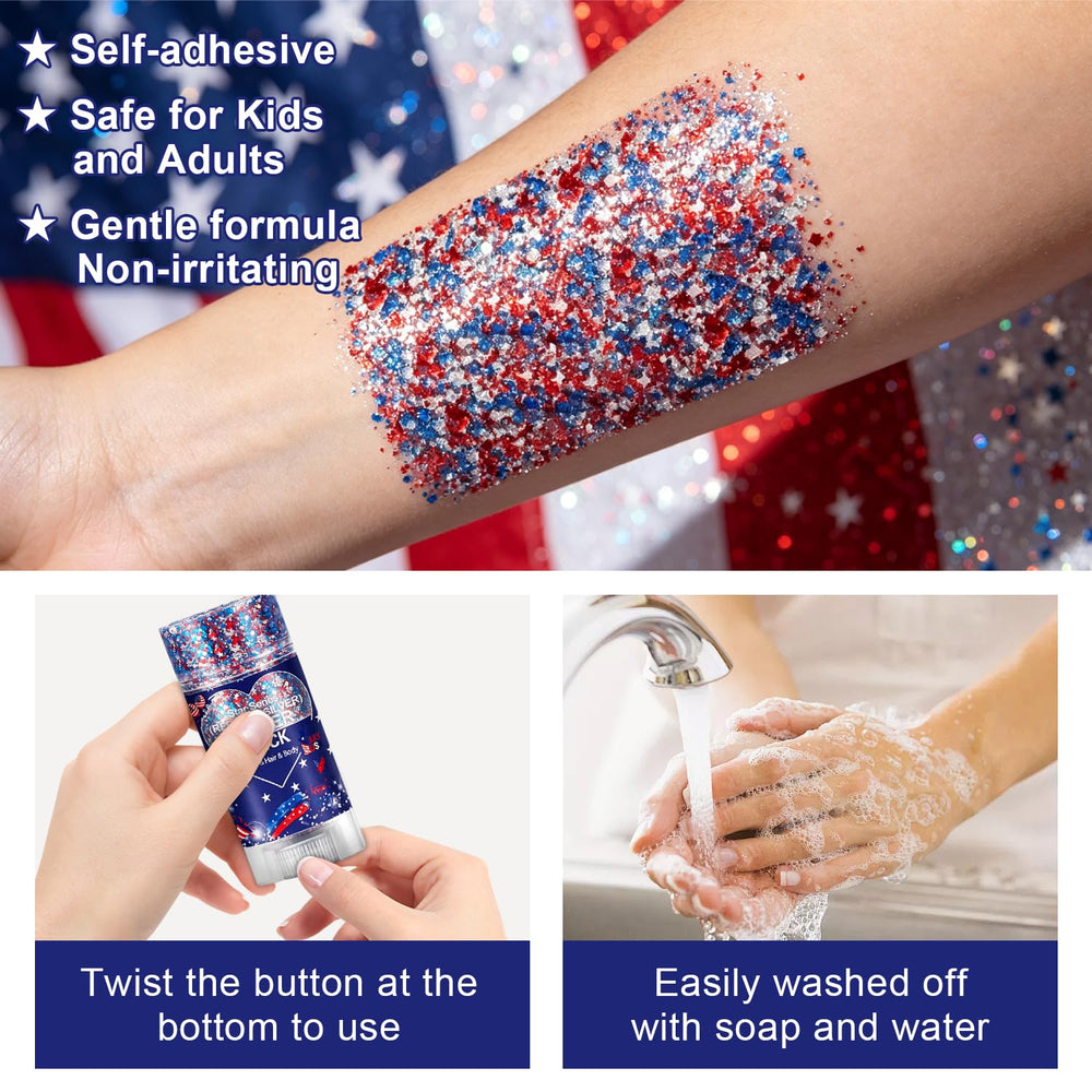 Scarman applied on cheek showing vibrant sparkle and long-wear visual benefit