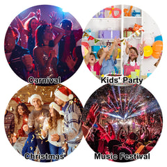 Scarman applied at a festival on model for bold, stage-friendly holographic effect