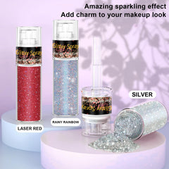 Scarman applied to hair demonstration illustrating brand sparkle and festival-ready highlight